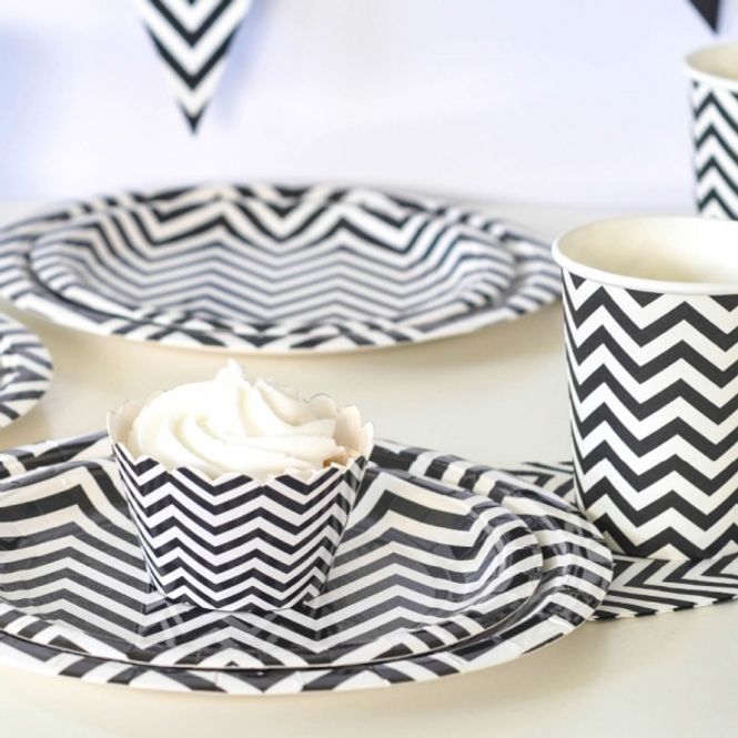 Hovedbilde CHEVRON BLACK CUPCAKE WRAPPER