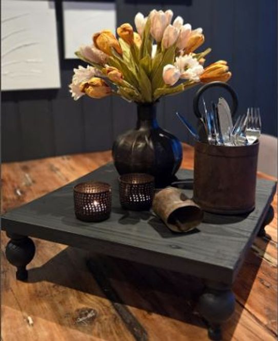 Hovedbilde Stort pidestallbord svart ...