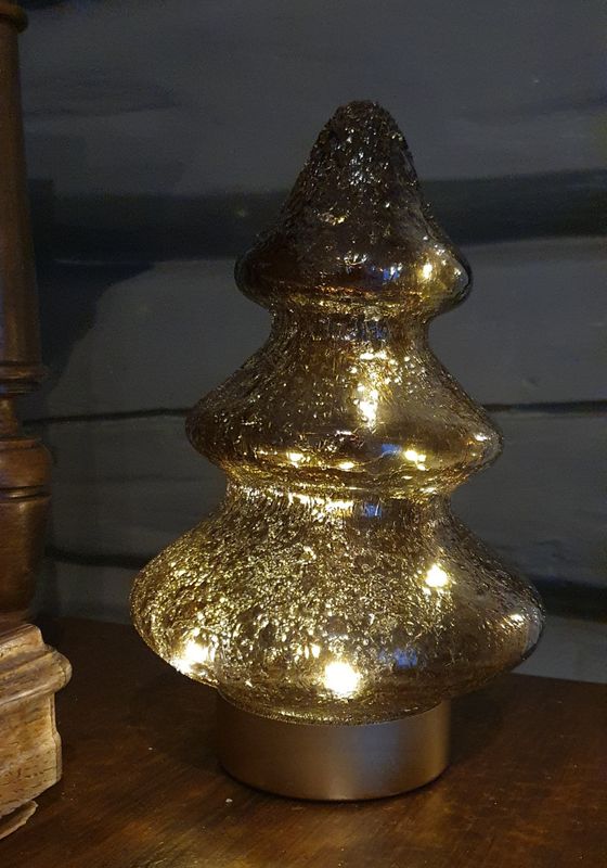 Juletre glass brunt led