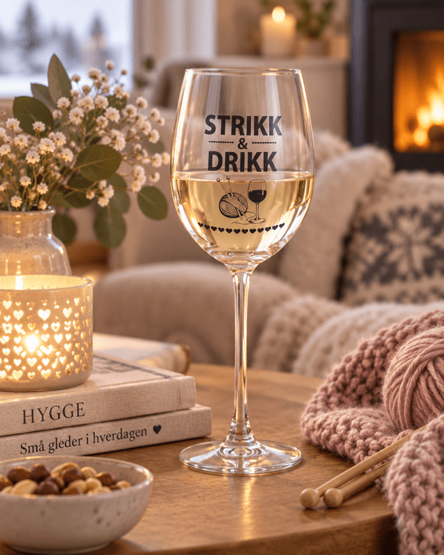 Vinglass strikk og drikk