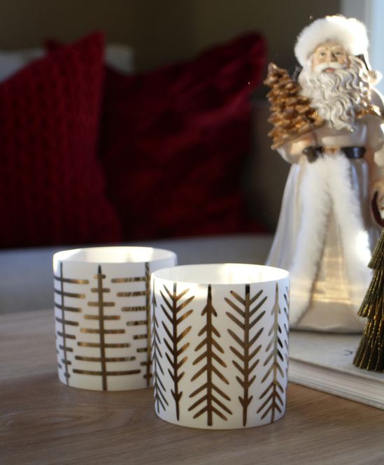 Hovedbilde Telysglass m/gulldekor 2-pk