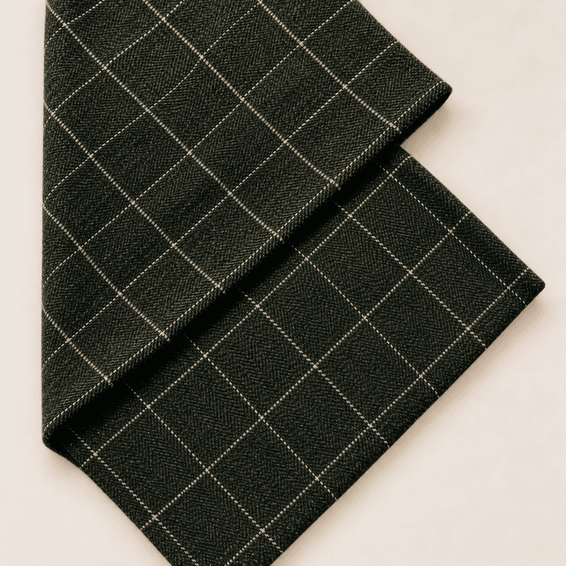 Løper tweed mørk grønn