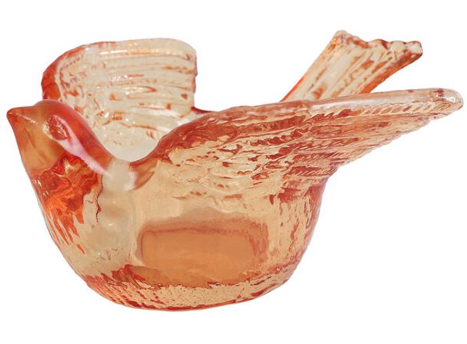 Hovedbilde Telysglass fugl oransje