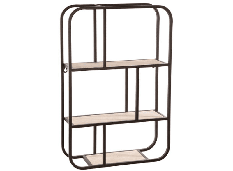 Metallhylle med treplater