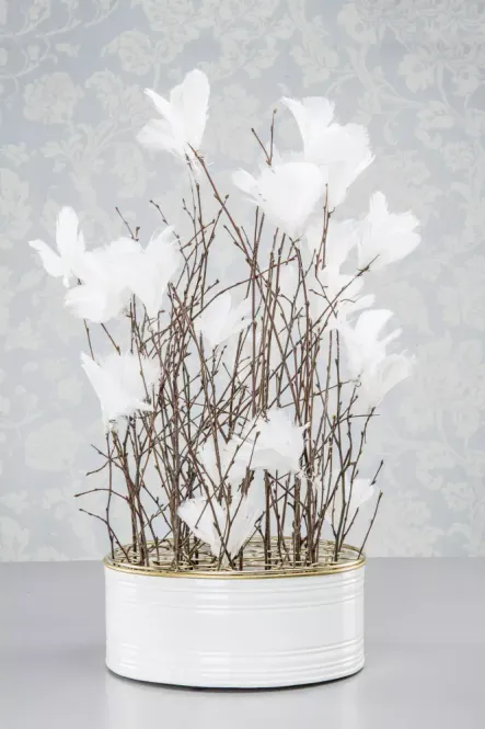 Hovedbilde Hvit fjærblomst på streng 12 ...