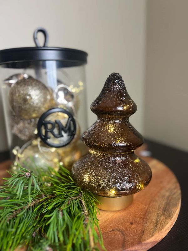 Juletre glass brunt led